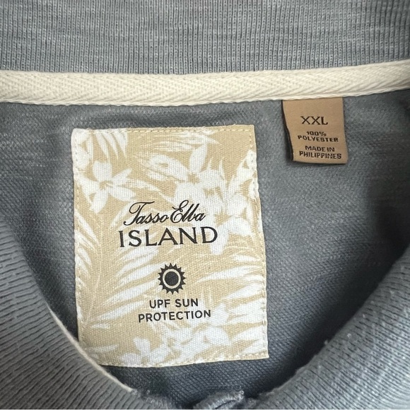 Tasso Elba Island Men's Sz XXL Sun Protection Tropical Print Hawaiian Polo Shirt - Picture 3 of 7